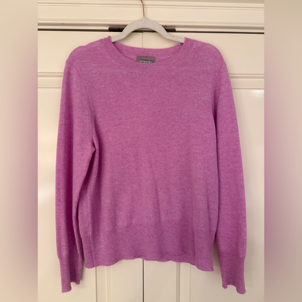 J. Crew Classic Fit Perfect Cashmere Sweater in Pink